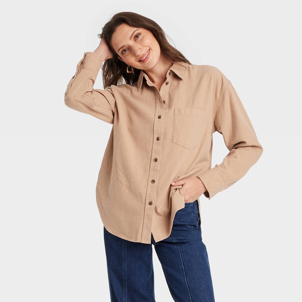 Universal Thread Oversized Flannel Long Sleeve Button-Down Shirt  Women's Small
